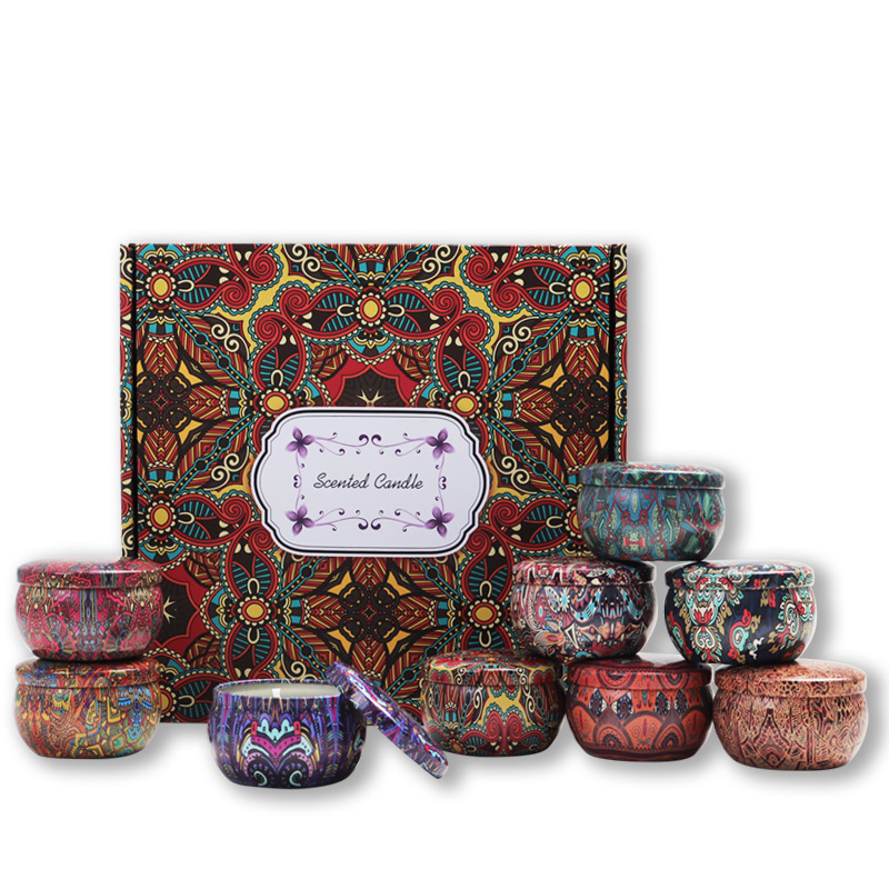 Set de Velas Aromáticas en Caja de Regalo de Cera de Soja, Calmante, para Toda la Familia