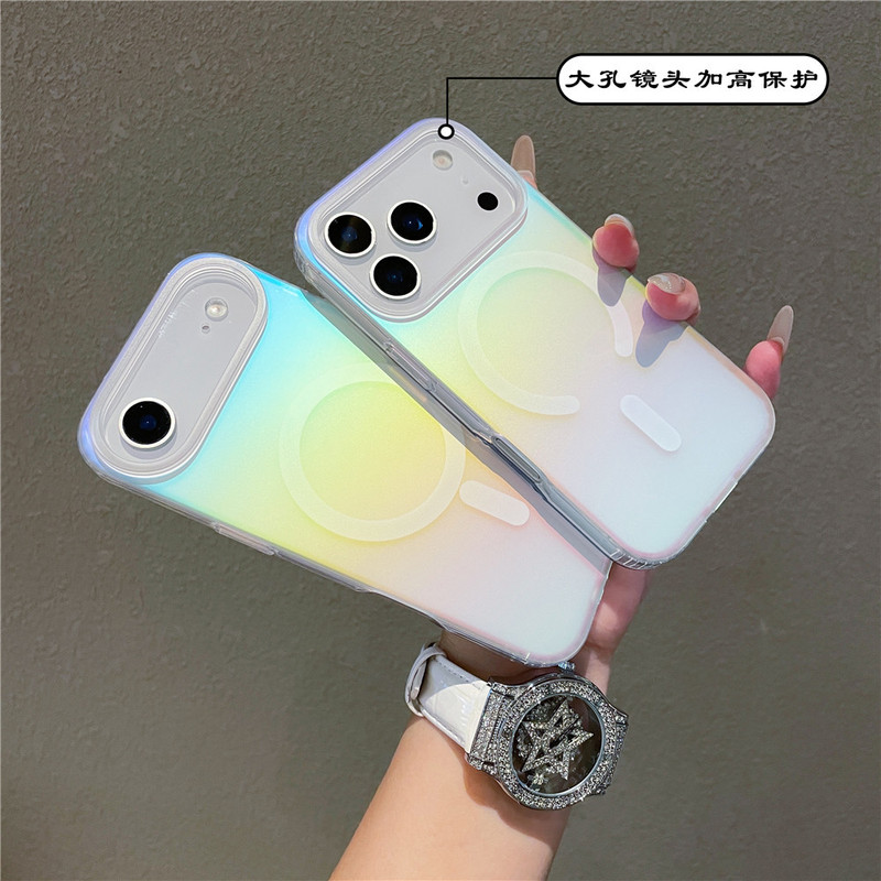 适用iphone17手机壳亚克力渐变彩镀苹果17promax磨砂磁吸壳17pro|undefined