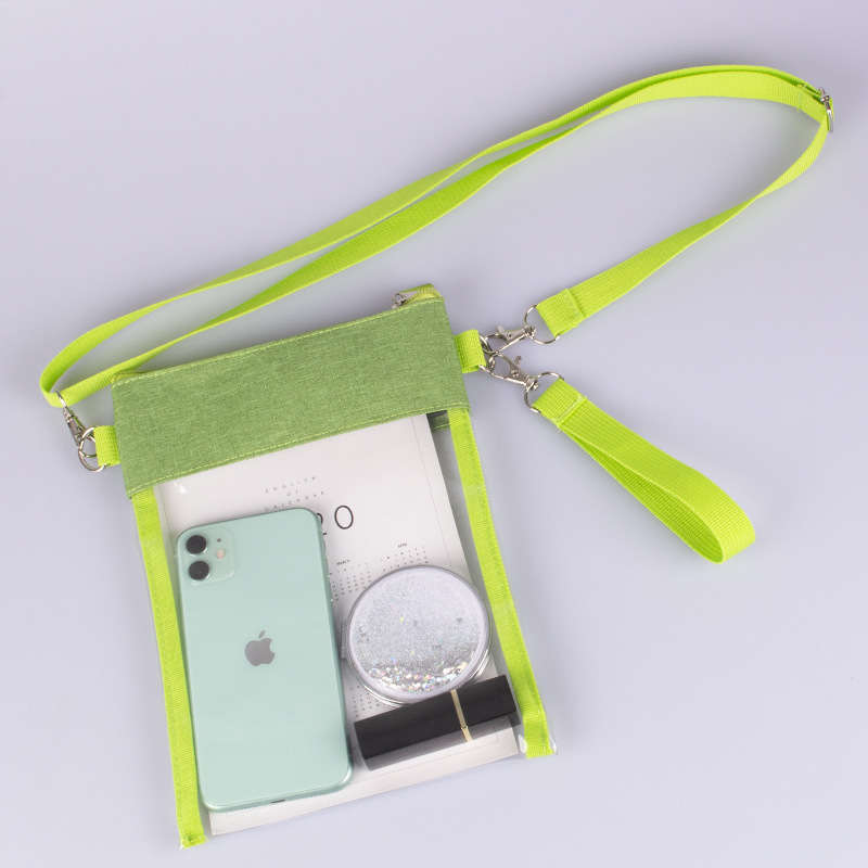 Transparent small bag vertical green