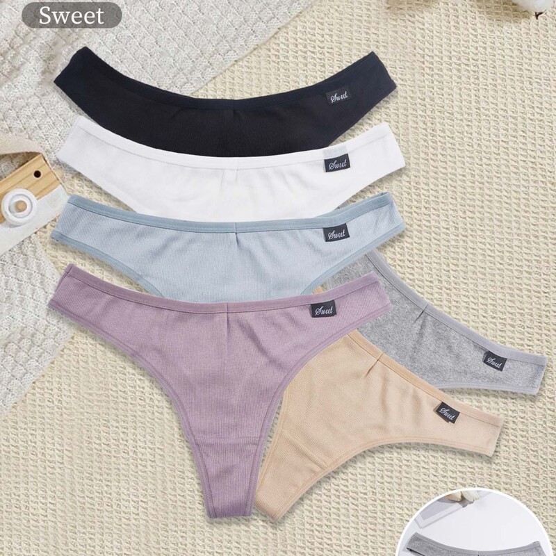 Cross-Border Special Supply of Women's Pure Cotton Underwear, Solid Color, Comfortable, Soft, Seamless Thong Underwear, Breathable and Close-Fitting