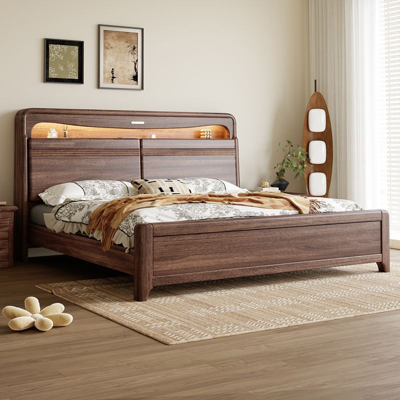 New Double Set Air-Pressure Master Bedroom Storage Bed, Walnut Nordic Solid Wood Bed, Light Luxury Flip-Top 1.8m Queen Bed New Double Set Air-Pressure Master Bedroom Storage Bed, Walnut Nordic Solid Wood Bed, Light Luxury Flip-Top 1.8m Queen Bed