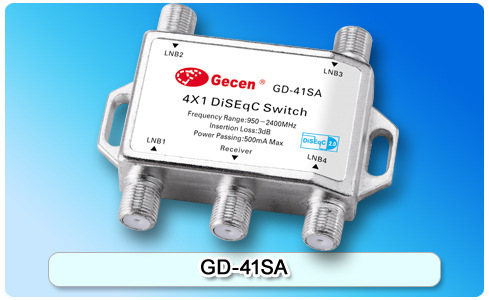 DiSEqC2.0卫星信号4x1切换开关  GD-41SA