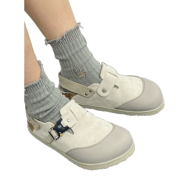 【ZCL】Boken Birkenstock Dホームジョイント包頭ミュールスリッパヌバックカーフスキン正規ワイドバージョン|undefined