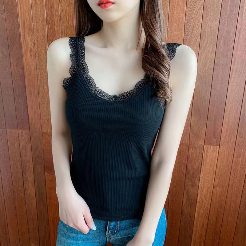 Modal Cotton Summer New Women's Lace Thread Outer Wear Inner Cool Comfortable Camisole Base Top