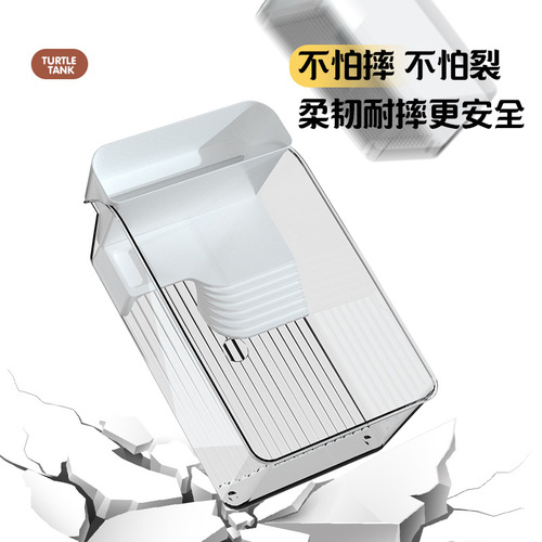 Turtle Tank Plastic Transparent Goldfish Tank Living Room Micro Landscape Desk Landscape Ecosystem Tank Turtle Small Luxury Villa