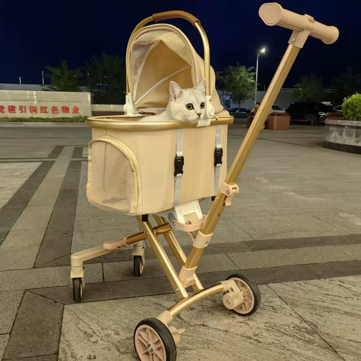 中小型犬宠物推车可伸缩豪华可折叠狗车猫咪狗狗手推车跨境热销