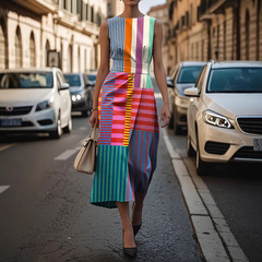 クロスボーダー独立系アマゾン花柄エレガント新作ドレス E483 レディース ノースリーブドレス