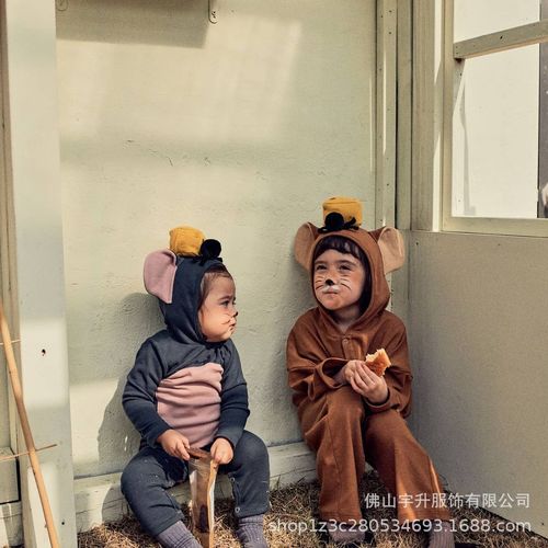 Spring new infant onesie, mouse shape baby harem ins style 100-year-old clothing going out to report clothes