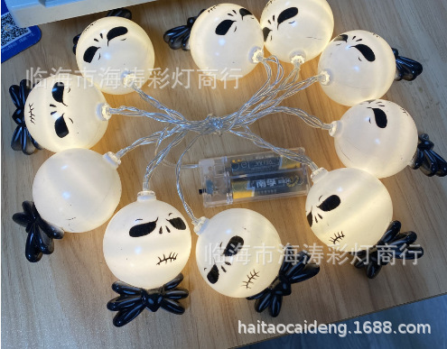 Cráneo fantasma ojo araña color galvanoplastia cráneo mano luz cadena colgante LED Halloween luz cadena calabaza Luz