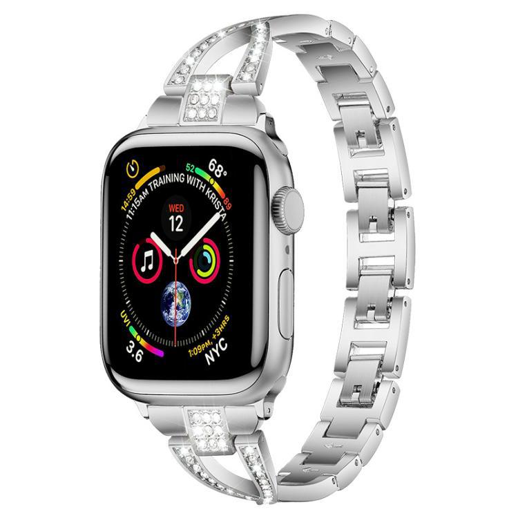 XDfind para Apple Watch iWatch38 - 49mm universal horquilla de una sola fila de diamantes correa metálica