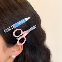 かわいい個性芸術趣味シミュレーションカラー鉛筆ハサミ新サイド前髪ヘアピン部品卸売り
