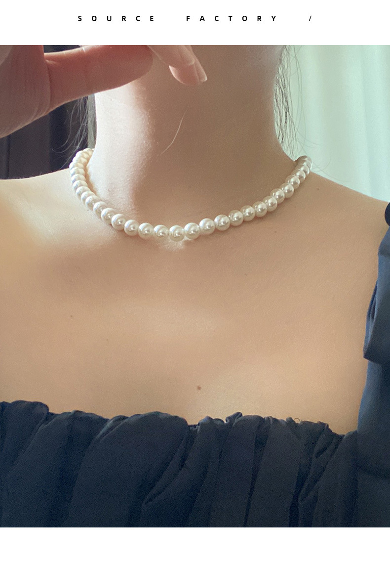 Elegant Geometric Artificial Pearl Copper Beaded Womenu0027S Necklace