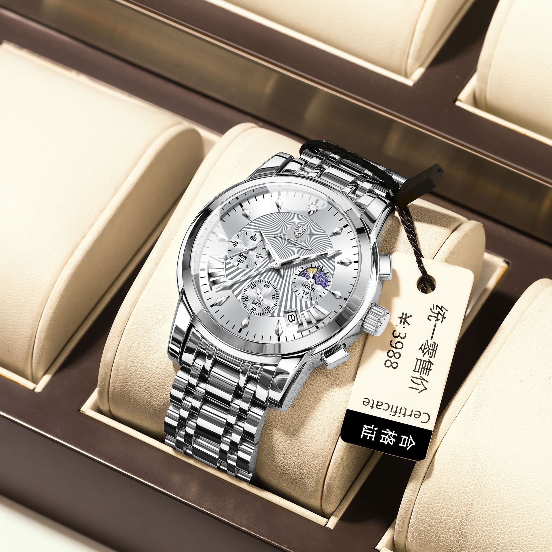 Marca suiza multifuncional nuevo reloj de hombre impermeable moda reloj de cuarzo en vivo comercio exterior explosión una venta