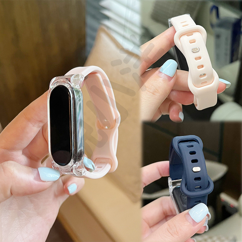Suitable for Xiaomi Band 3456789 generation NFC universal silicone 8-shaped buckle transparent case/quick-release connector style wristband Item Picture