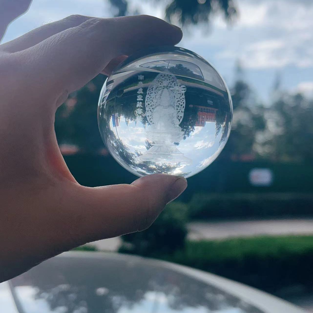 新款内雕水晶球3D雕刻水晶球摆件八大守护神创意摆件