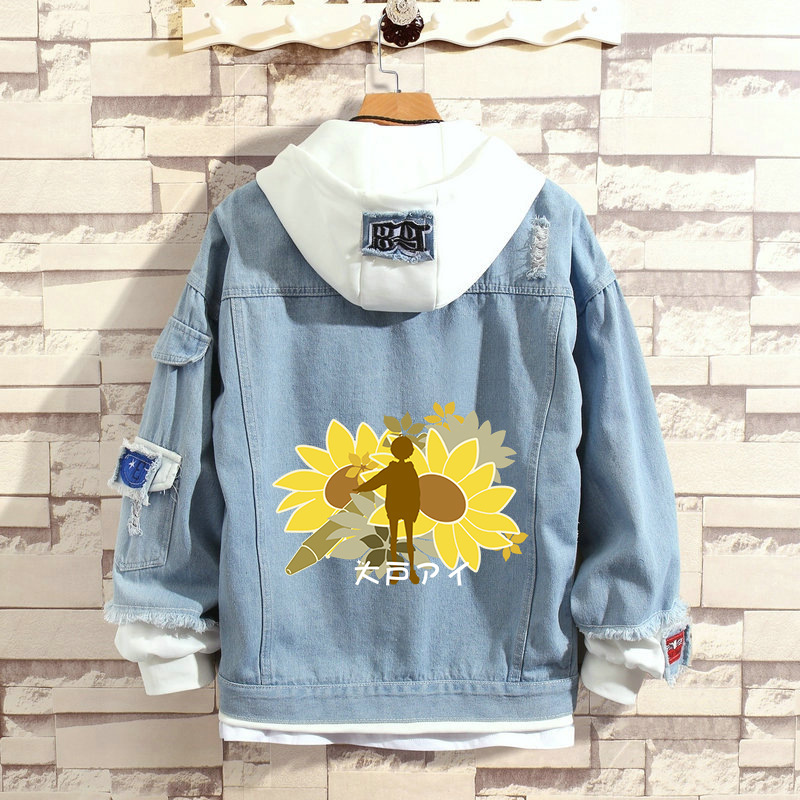 奇蛋物語牛仔 動漫周邊服裝假兩件男女牛仔外套日系大戶愛cos衣服