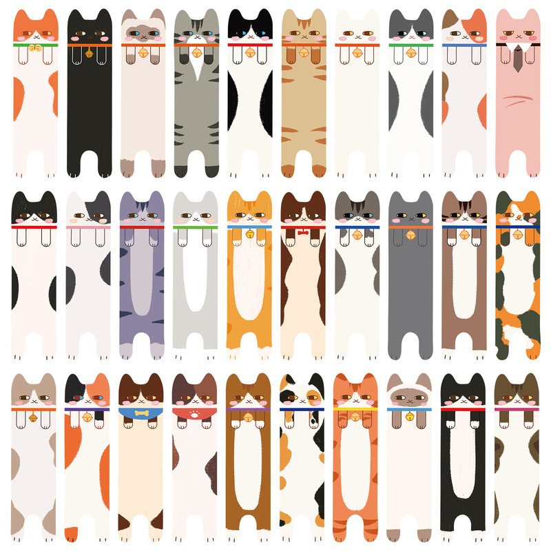 【集合】岐遇ブックマーク猫芸術ブックマーク集漫画かわいいメッセージブックページ学生を挟んで読む|undefined
