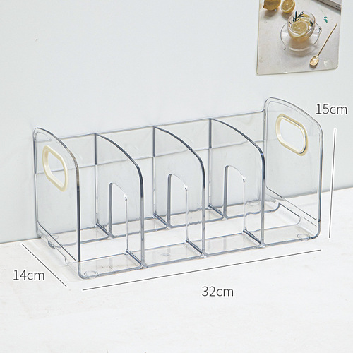 Desktop book stand desk acrylic transparent storage box pen holder office document student book storage rack