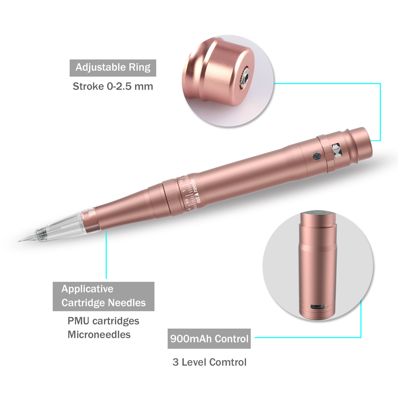 Juego de bordado de tatuaje de cejas, delineador de ojos y blanqueamiento de labios, juego de máquina todo en uno, máquina de tatuaje de cejas, suministros de bordado de tatuaje de cejas inalámbricos conmutable image 5