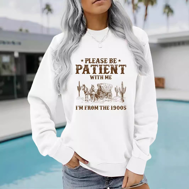 Europe and the United States cross-border autumn and winter women's casual long sleeve round neck western landscape retro pullover sweatshirt sweater wholesale Europe and the United States cross-border autumn and winter women's casual long sleeve round neck western landscape retro pullover sweatshirt sweater wholesale