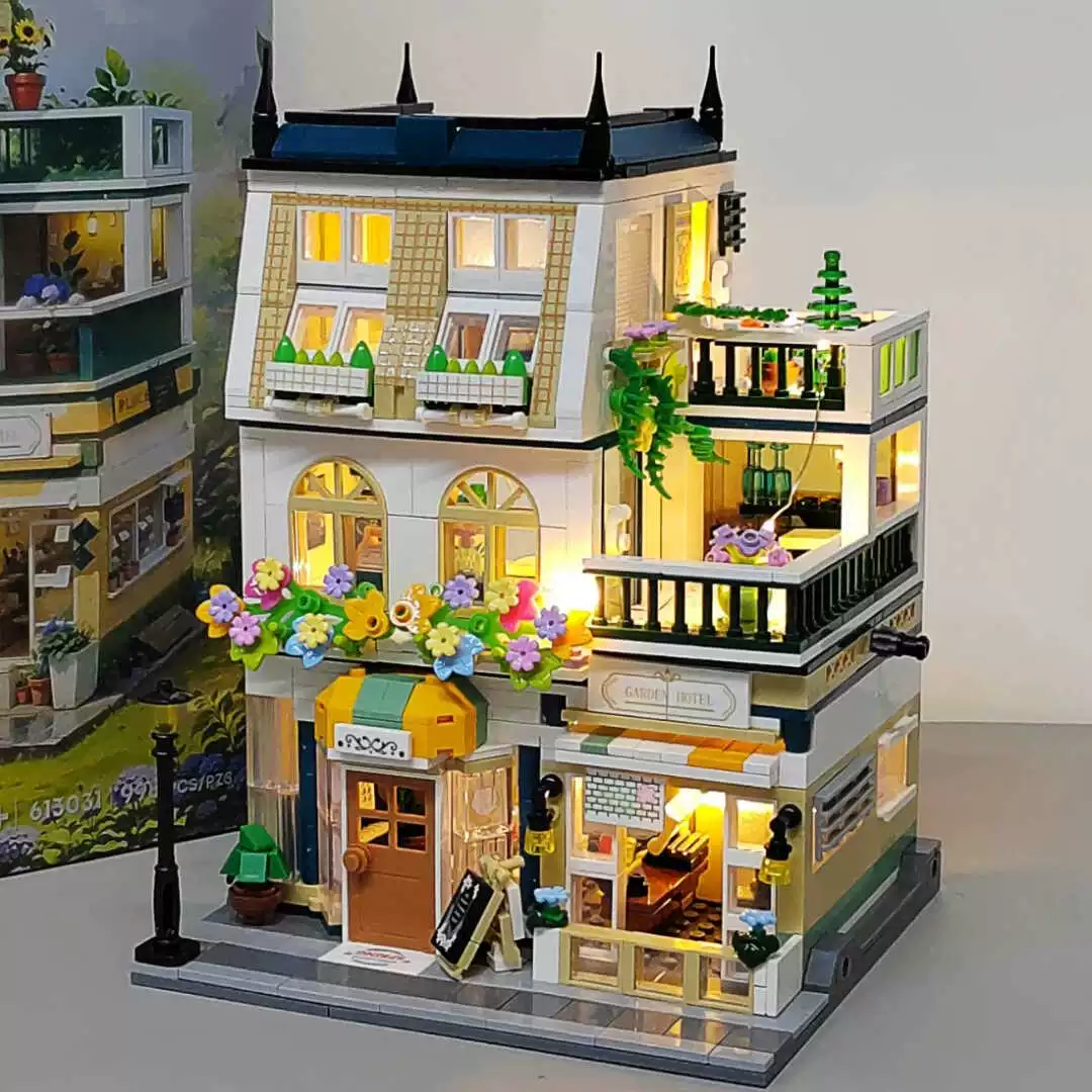 Набор строительных блоков «Вилла, сад, отель, замок» для девочек, серия 2025 года, развивающая игра-пазл