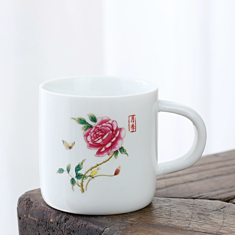 1VPK белая porcelain чашка чая керамическая для мастера чая, подождав, чтобы использовать резинку против ожогов, 6 установленных бокалов
