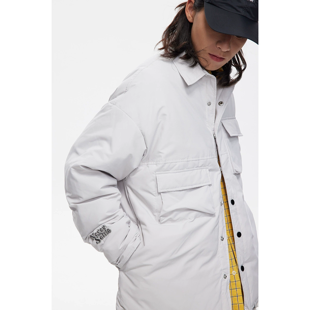 Keep warm men's shirt, velvet waterproof down jacket, oversize