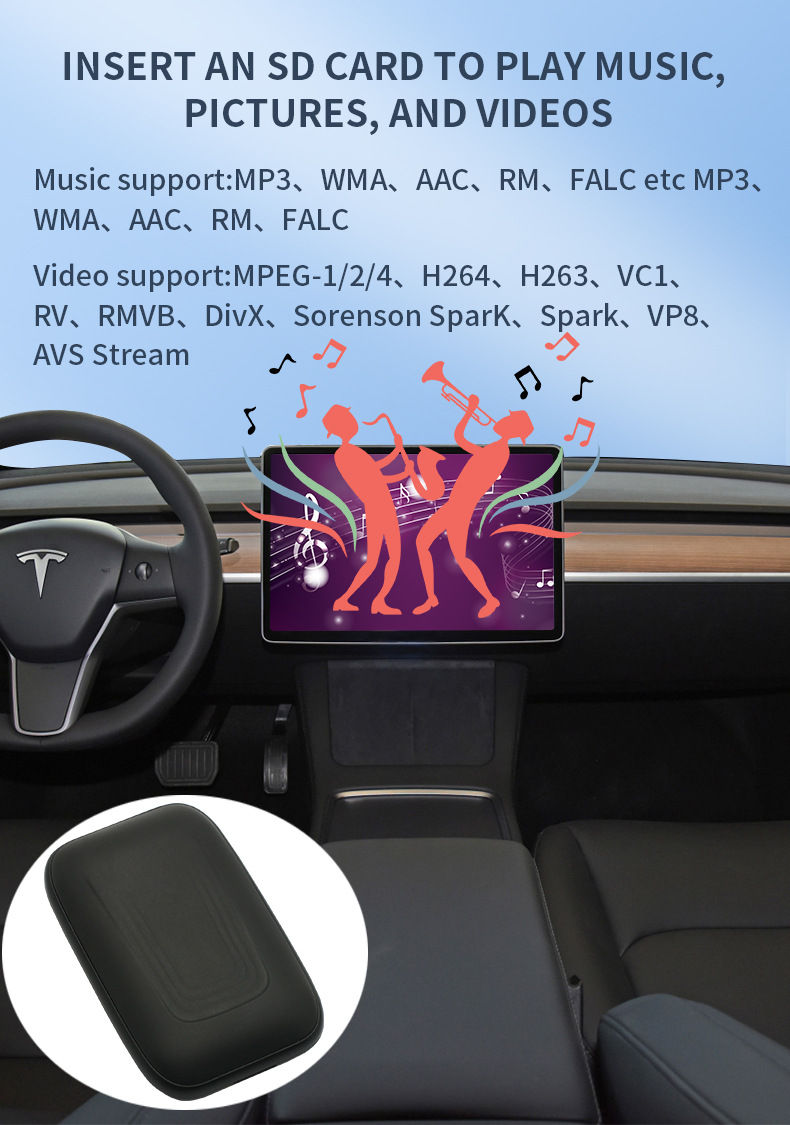 Suitable for Tesla Model 3 Y Android Box Tesla Wireless Carplay Youtube Video Playback