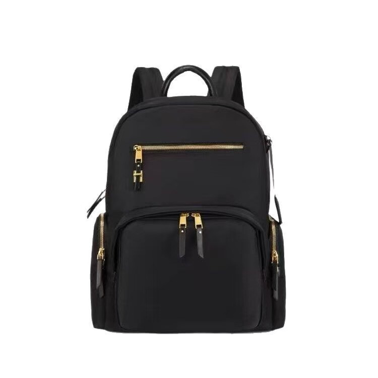 Nylon Backpack for Women, Large Capacity, Lightweight, Business Commuting Computer Bag, Casual Fashion Backpack with Chain Elements