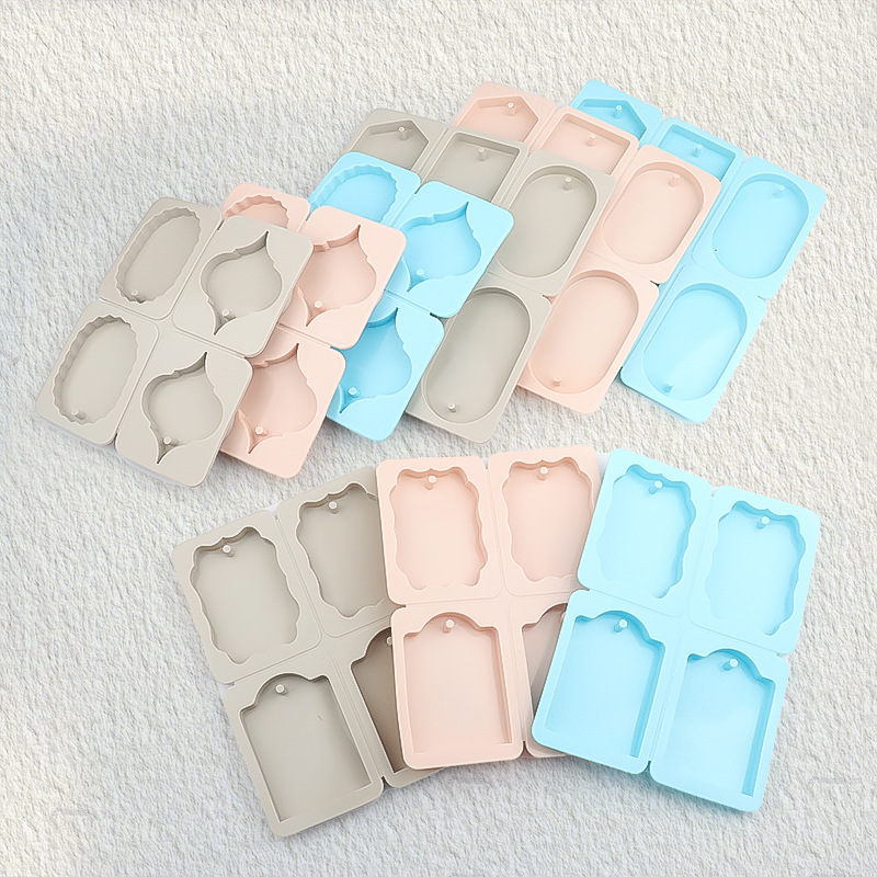 Molde de cera 6 con diamante 4 con elíptico cuadrado marca vieja K perfumada barra magnética molde de jabón hecho a mano molde de silicona DIY