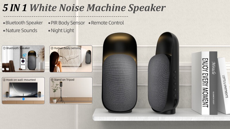 クロスボーダーホームベッドルームホワイトノイズ睡眠器具多機能ファブリックナイトライトタイマーアラームBluetoothオーディオ時計|undefined