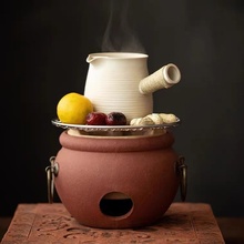 露营户外家用炭烧电热烧侧把不烫手陶制滤网煮茶器煮茶壶围炉煮茶