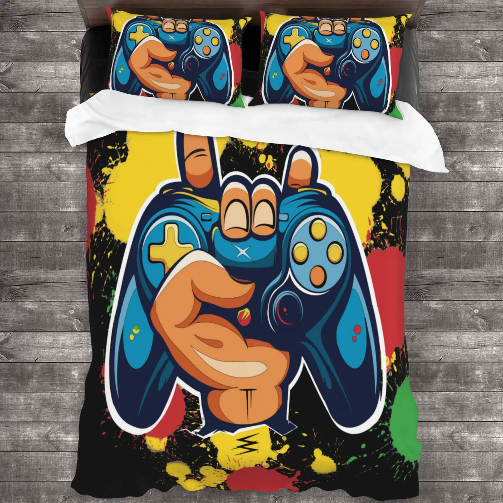 Внешняя торговля Горячая игровая ручка из трех частей домашний текстиль Amazon пододеяльник цифровая печать 3D-печать брызги чернил