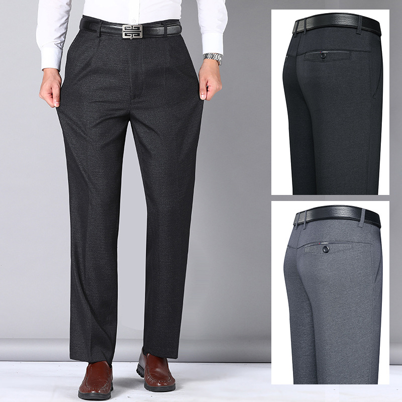 Pantalones Casuales de Negocios Estilo 2025 para Hombres de Mediana Edad y Mayores, Pantalones Casuales Gruesos con Forro Polar para Otoño e Invierno, Pantalones Largos para Papá