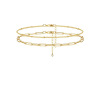 Golden sophisticated adjustable ankle bracelet, chain, summer beach set, 14 carat