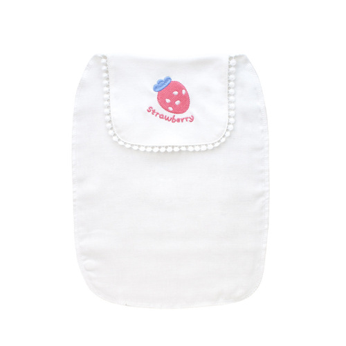 Baby gauze sweat-absorbent towel, pure cotton sling, kindergarten sweat-proof towel, children's pad back, four-layer cartoon embroidery, breathable