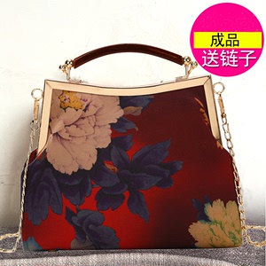 Hand held jacket bag, Cheongsam qipao dress bag bag, women peony bag, Messenger Bag