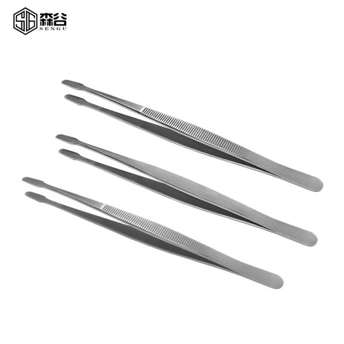 34A flat nose tweezers, stainless steel high-precision clips, stamp tweezers, banknote hair removal, mobile phone repair, thickened flat tweezers