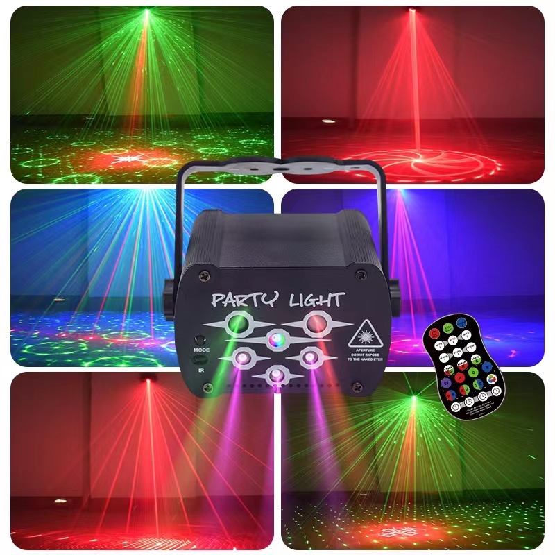 2024 transfronteriza 6 hoyos 8 hoyos UV luz de la etapa luz láser estroboscópica control remoto controlado por voz proyección atmósfera luz interior y al aire libre fiesta