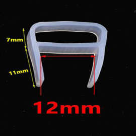 无框玻璃门密封淋浴室挡水条H F UD 转角型硅胶条 UD型内卡12mm
