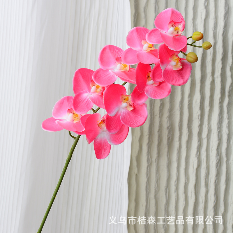 Flores de alta calidad 9 cabezas 7 cabezas 5 cabezas orquídeas mariposa sensación realista tela de seda de película flores falsas decoración de boda nórdica