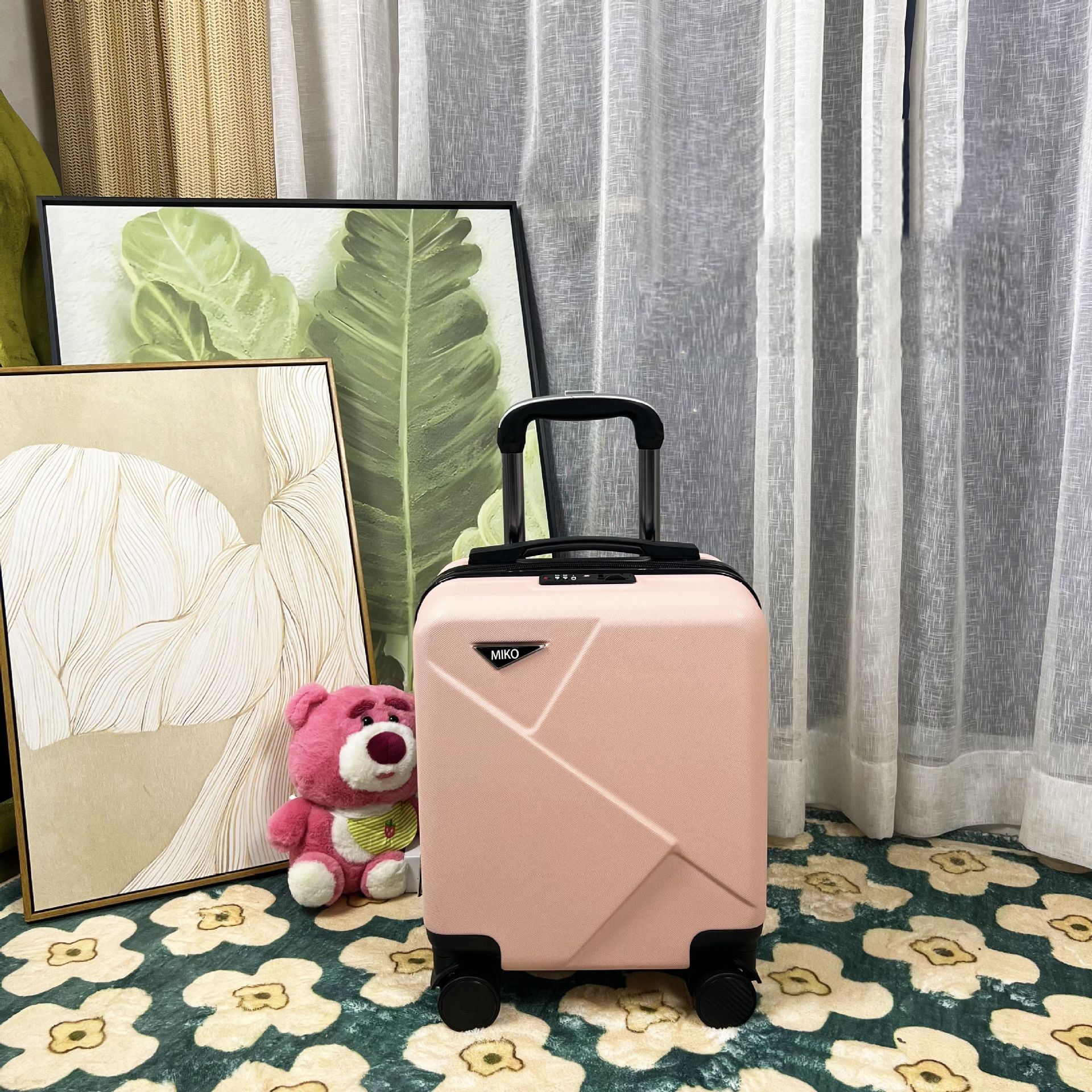 Light pink [frosted scratch-resistant lightning] / 14inch [2 sections of pull rod - applicable below 1.6m]