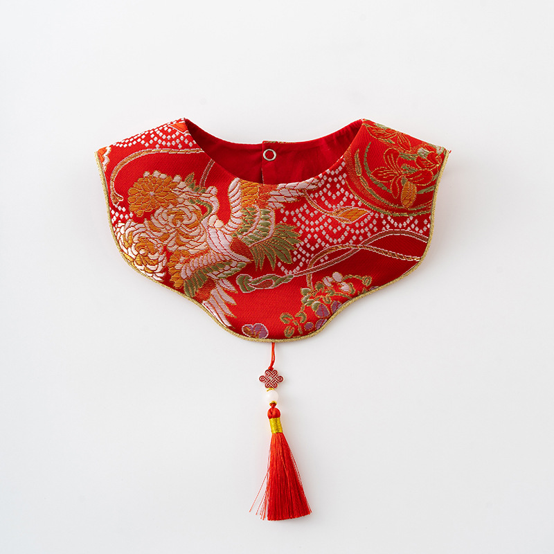 Ropa de primavera y otoño para bebés, mono para recién nacidos, una categoría de ropa, traje Tang, vestido de luna llena para bebés femeninos rojos