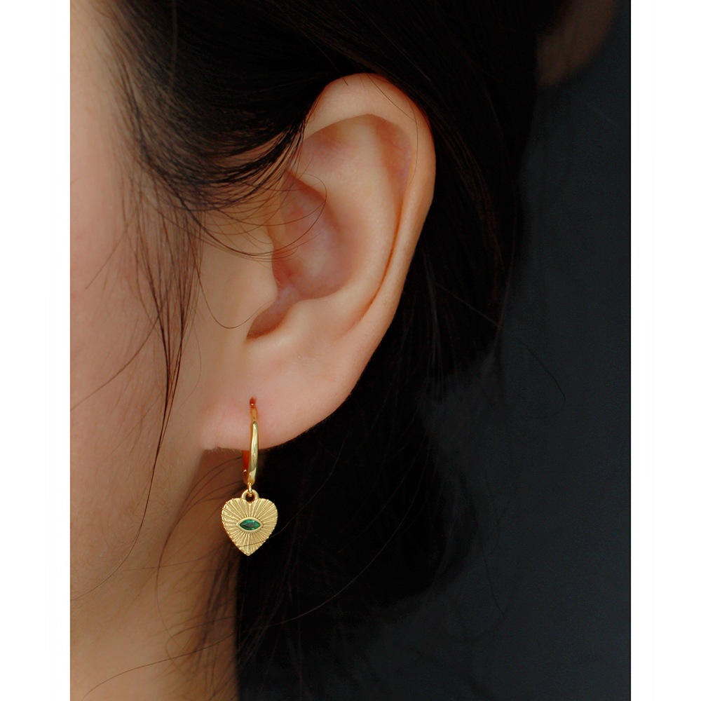 Zircon Inlay Material Dangling Earrings Classification 1 Pair Silver Zircon Heart Shape Dangling Earrings