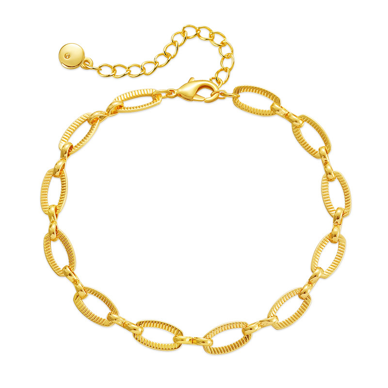 Simple Style Oval Solid Color Copper Plating Hollow Out Bracelets 1 Piece