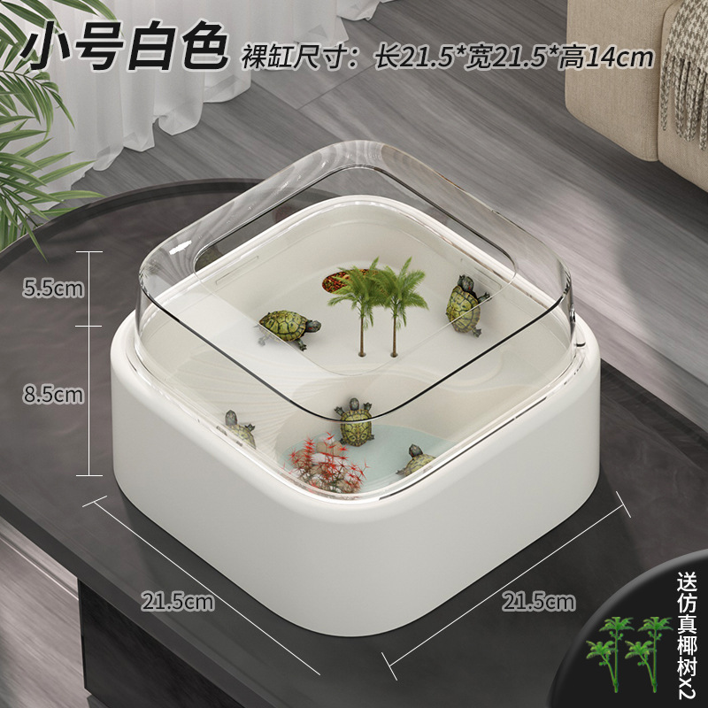 特別オファータートル水槽家庭用造園新しいスタイルのエコロジカルな小さなカメポット水槽サンラウンジャー付きカメ飼育水槽|undefined
