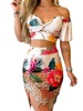 Ethnic Korean red casual skirt suit printed shorts