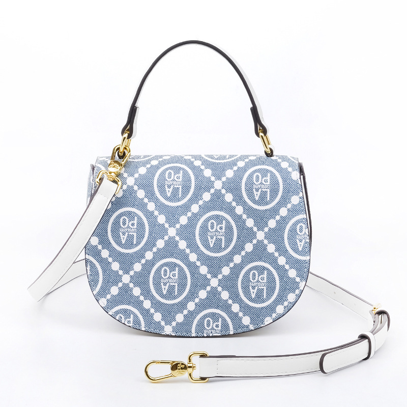 Mujeres de estilo pequeño Bao redondo con tapa de flip color contraste de alta sensación larga correa de hombro bolsas de torta 2025 nuevo LP7229 #