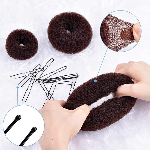 Nylon ball head donut plus U-shaped needle hair twist set hairdressing tools hair twist set Amazon