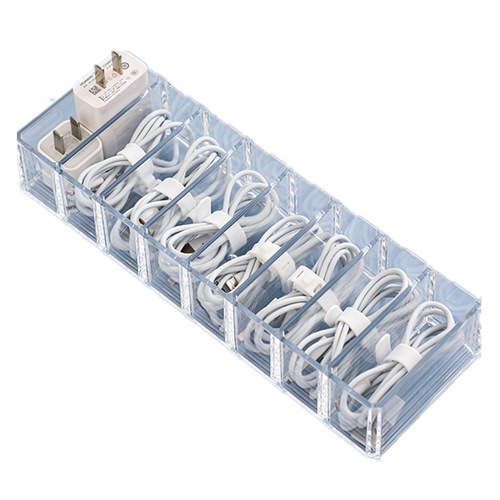 Desktop data cable storage artifact mobile phone charger charging cable storage box organizer power cord winder